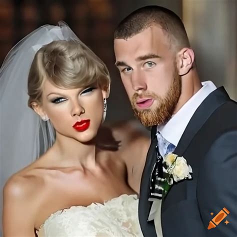 Travis kelce and taylor swift wedding on Craiyon
