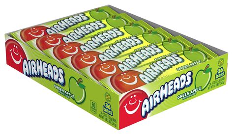 Airheads Candy Individually Wrapped Bars, Green Apple, 36 Count ...