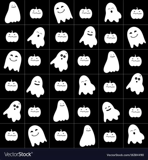 Cute cartoon ghost pattern Royalty Free Vector Image