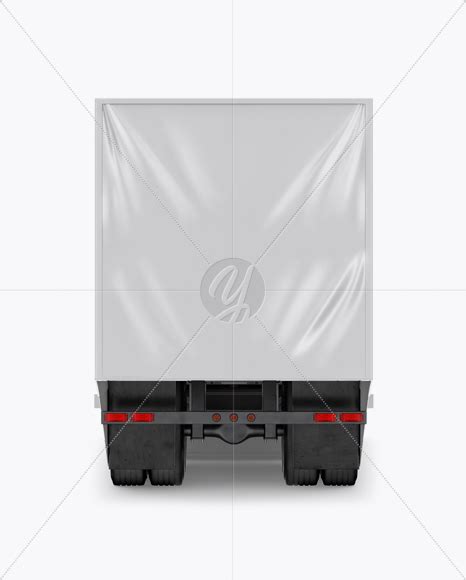 Electric Semi-Trailer Mockup - Back View on Yellow Images Object Mockups