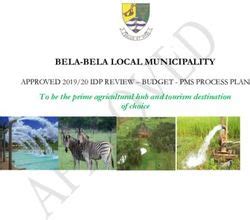 BELA-BELA LOCAL MUNICIPALITY - APPROVED 2019/20 IDP REVIEW - BUDGET ...