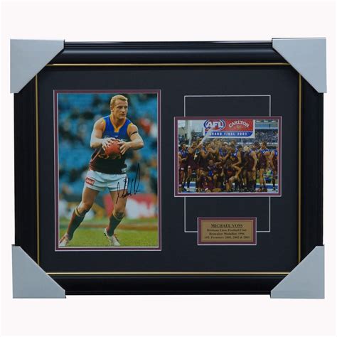 Michael Voss Signed Brisbane Lions Signed Photo Collage Framed 3 x AFL ...