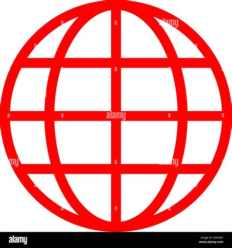 Globe symbol icon - red simple, isolated - vector illustration Stock Vector Image & Art - Alamy