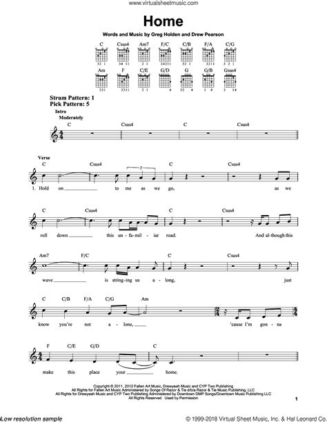 Home sheet music for guitar solo (chords) (PDF) v2