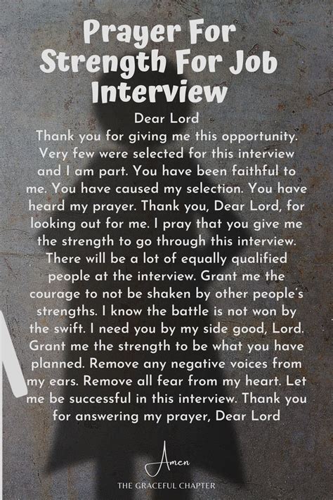 13 Prayers For A Job Interview - The Graceful Chapter