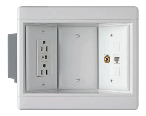 Three-Gang Recessed TV Box Kit, White | Wall Boxes | Electrical Boxes | Wiring Devices