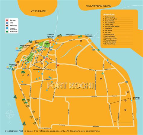 Fort Kochi Tourist Map | Kochi Travel Information