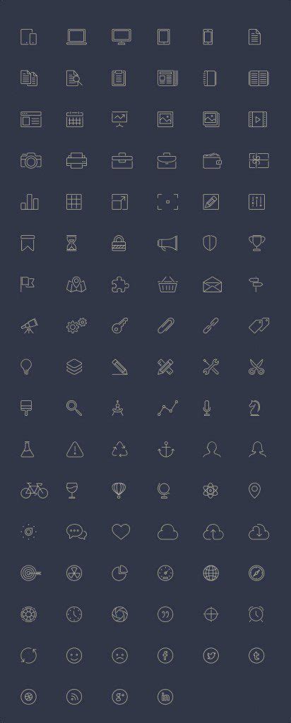 Download 100 Free Line-Style Icons