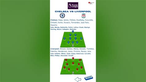 Chelsea vs Liverpool lineups | EPL GW29 2022/23 #EPL #Blues - YouTube