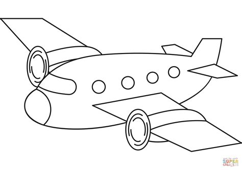 Coloriage - Avion de dessin animé | Coloriages à imprimer gratuits