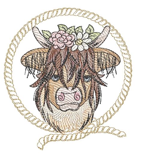 Highland Cow - Embroidery Designs & Patterns