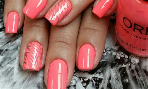 Neon Nail Art (CORAL) | Neon nails, Neon coral nails, Neon nail art