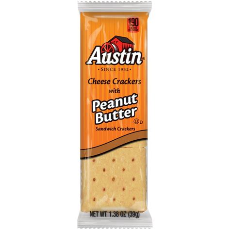 Austin, Sandwich Crackers, Cheese Crackers with Peanut Butter, 62 oz ...