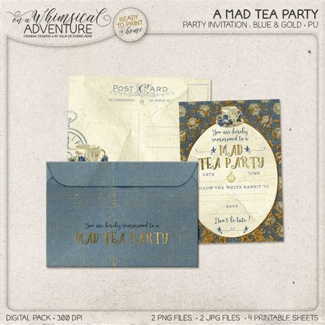 Alice in Wonderland Tea Party Invitation, Mad Tea Party Ideas, Printable Envelope, White Rabbit ...