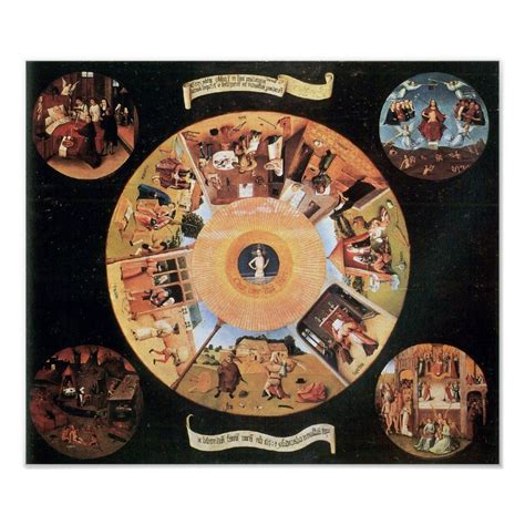 Bosch-Table with scenes of the seven deadly sins Poster | Zazzle | Hieronymus bosch, Hieronymus ...