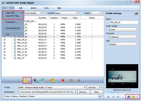 Convert DVD audio to MP3, WMA, WAV, AAC, with the wonderful ImTOO DVD to Audio Converter