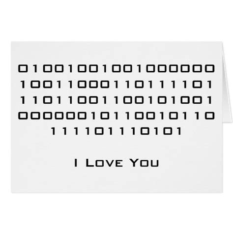 "I Love You" in Binary Code Cards | Zazzle