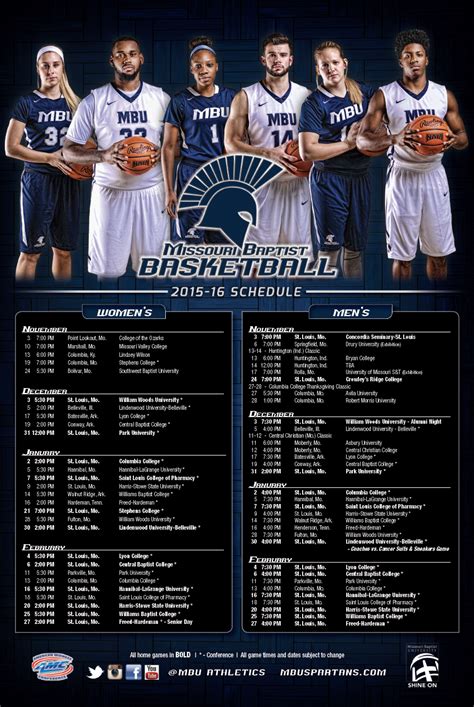 Missouri Baptist Basketball schedule poster | Basketball schedule, Basketball pictures, Uk ...