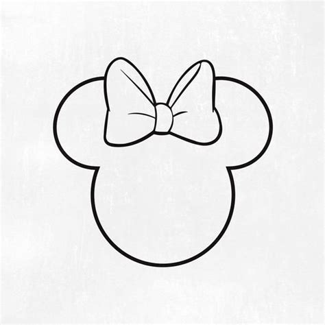 Minnie Head Outline svg, Minnie svg, dxf, png, instant download, disney ...