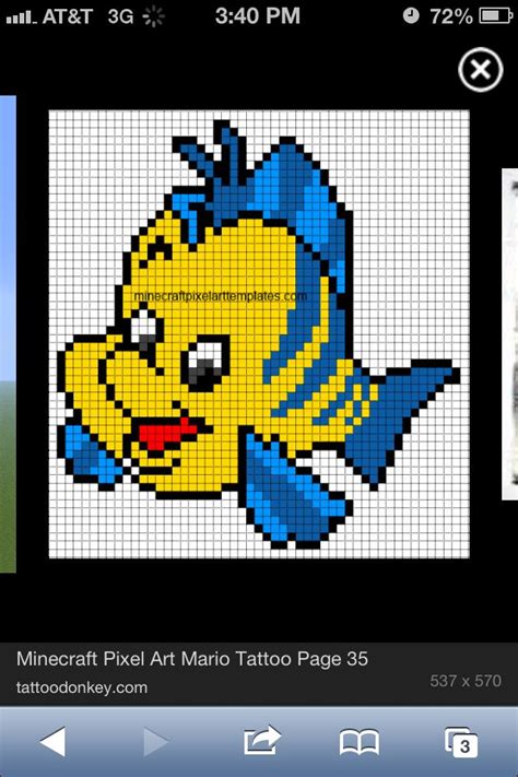 Flounder minecraft pixel art | Pixel art templates, Pixel art, Minecraft pixel art