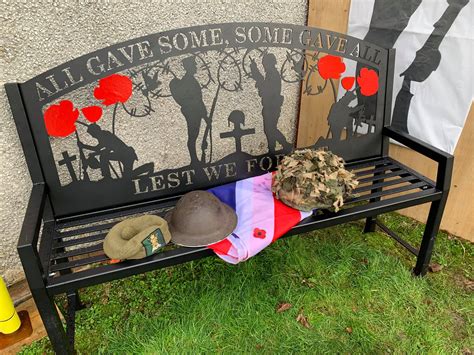 War Memorial Benches - Laser cut custom steel war benches