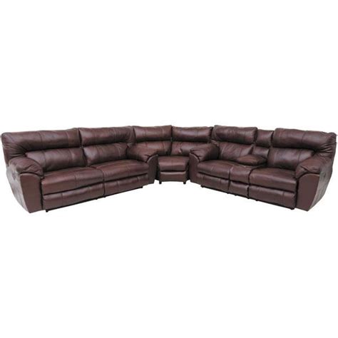 Walnut Italian Leather 3 Piece Sectional by Jackson Furniture ...