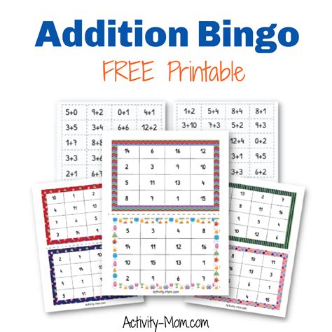 Addition Bingo Math Game (free printable) - The Activity Mom