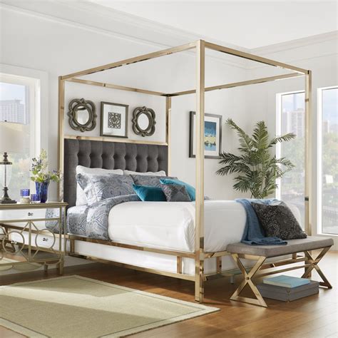 Mercer41 Upholstered Canopy Bed & Reviews | Wayfair