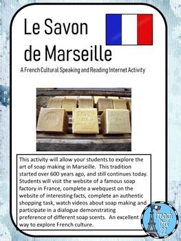 Ontario French Culture Soap making in France Web Activity Authentic task