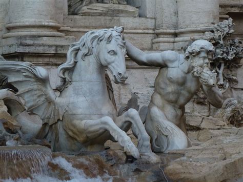 Rome: Trevi Fountain statues (01-Feb-2012) | Underwater sculpture, Trevi fountain, Horse sculpture