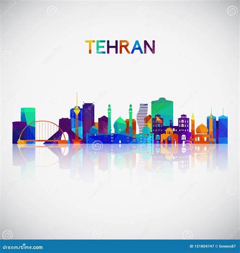 Tehran Skyline Silhouette in Colorful Geometric Style. Stock Vector - Illustration of modern ...