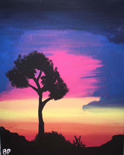 Tree At Sunset Painting by Bethany Perdue | Saatchi Art