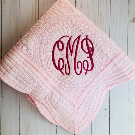 Monogrammed Heirloom Baby Quilt | Etsy | Baby quilts, Quilts, Monogram