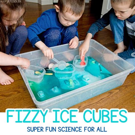 Fizzy Ice Cubes: Kids Science Experiment - Busy Toddler