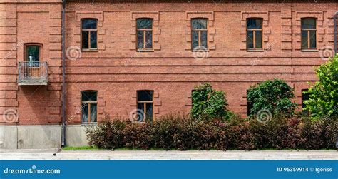 Old Red Brick Building Facade Stock Photo - Image of redbrickwalls ...