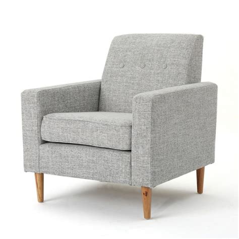 Sawyer Mid Century Modern Club Chair Light Gray Tweed - Christopher ...