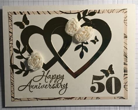 I designed and made this 50th Anniversary card for dear friends in England.