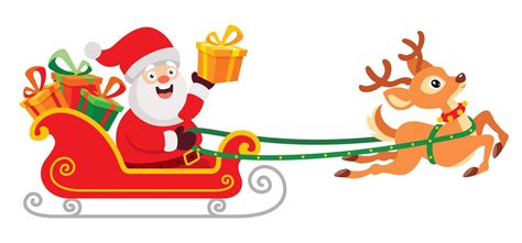 Santa Claus Riding A Sleigh 10721672 Vector Art at Vecteezy