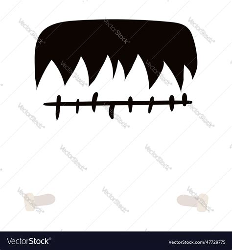 Frankenstein monster hair bolts halloween costume Vector Image