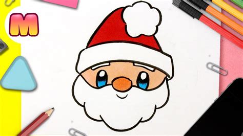 COMO DIBUJAR A SANTA CLAUS KAWAII - Dibujos de navidad faciles - como dibujar a papa noel