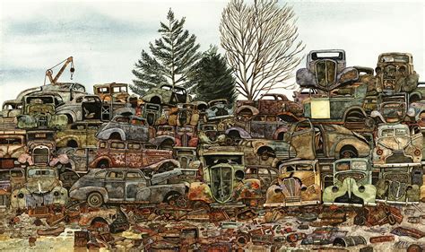 Junkyard Painting by Ron Morrison - Fine Art America