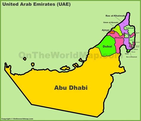 Map of the United Arab Emirates Administrative Divisions