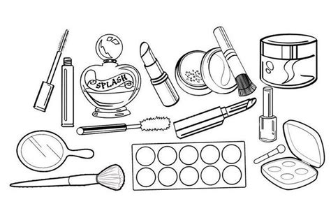 professional cosmetics makeup kit coloring sheet | Beauty kit, Makeup clipart, Makeup kit