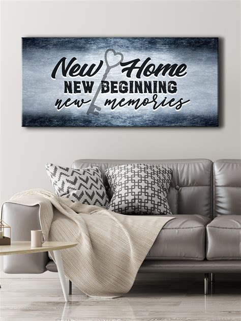 Home Wall Art: New Home New Beginning V4 (Wood Frame Ready To Hang) in 2020 | Home wall art ...