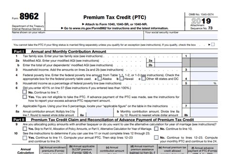 Form 8962: Premium Tax Credit (PTC) – DocumentsHelper