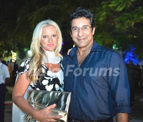 Wasim Akram with his wife Shaniera Thompson Photo