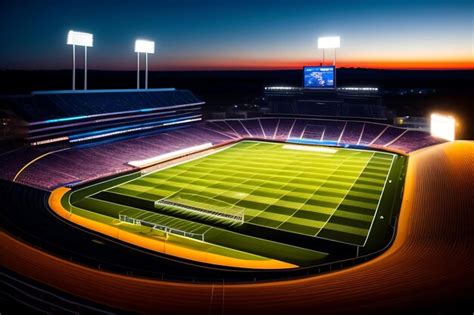 Premium AI Image | Football stadium at night