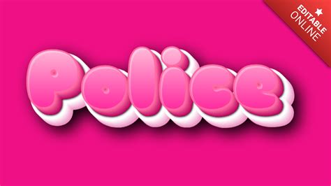 Police | Pink 3D | Text Effect Generator