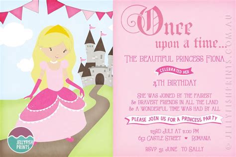 Princess Birthday Party Invitations Wording | Drevio Invitations Design