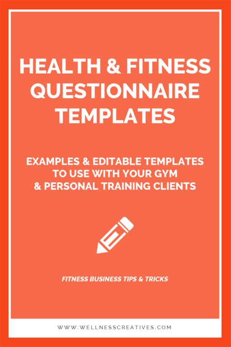 Health & Fitness Questionnaire Template [For Gyms & Personal Trainers]